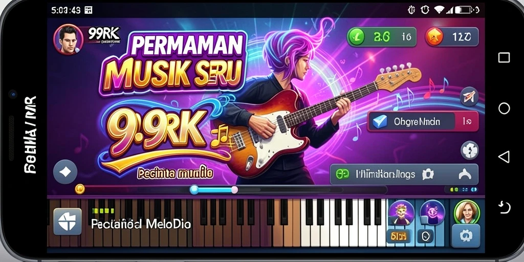 Screenshot gameplay 99RK yang menampilkan keseruan bernyanyi.