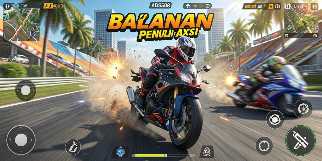 Gameplay seru balapan motor dengan trek menantang di ADS508.