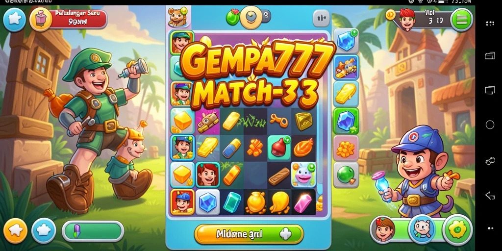 Tampilan gameplay seru dalam GEMPA777 dengan elemen warna-warni.