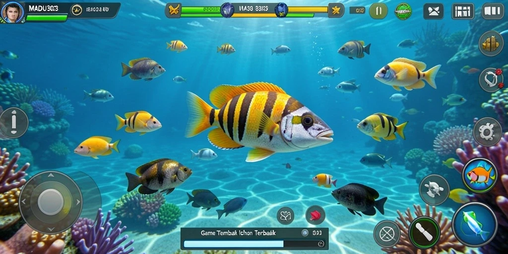 Tampilan gameplay seru dalam MADU303 Tembak Ikan.