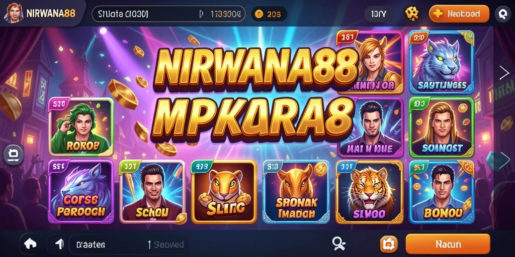 Tampilan permainan Slot NIRWANA88 dengan grafis menarik dan fitur bonus.