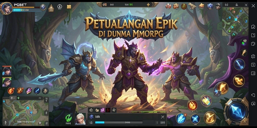 Tangkapan layar utama PGBET menampilkan aksi seru dalam gameplay MMORPG.