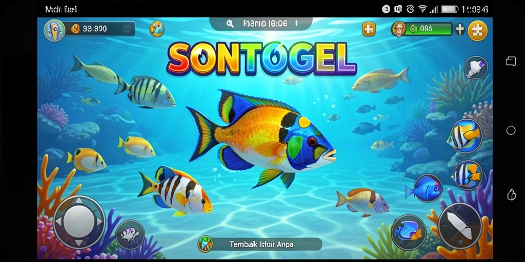 Tampilan gameplay seru dalam game Tembak Ikan SONTOGEL.