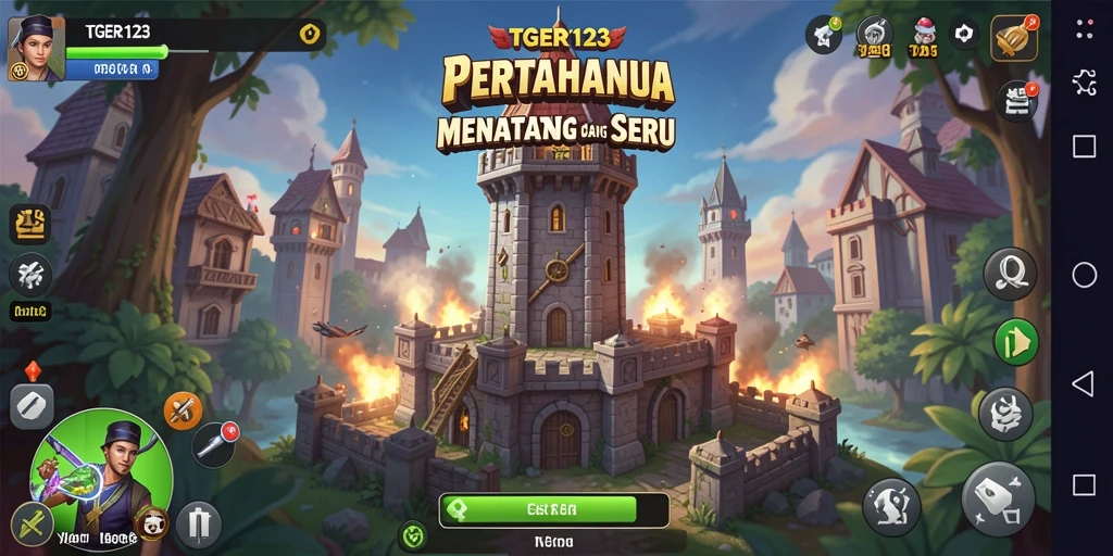 Screenshot TGER123 menampilkan aksi pertahanan menara yang mendebarkan.