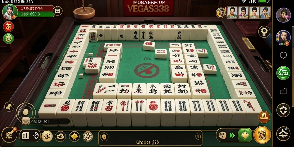 Screenshot dari gameplay Mahjong yang menarik dan penuh warna di VEGAS338.
