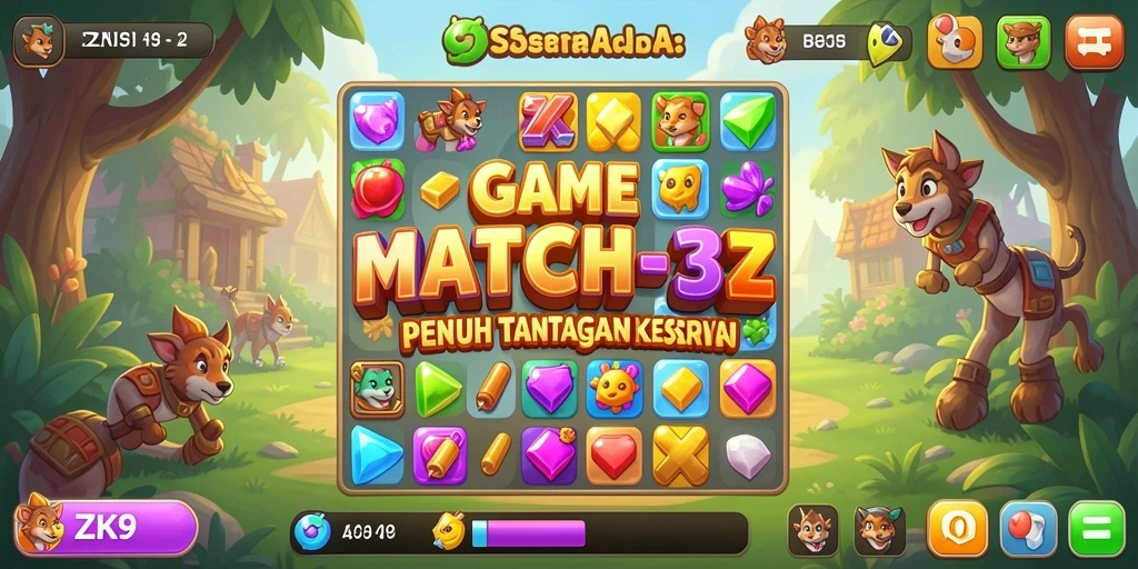 Gameplay seru ZK9 dengan warna-warni penuh tantangan.